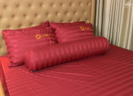 Cận cảnh| Chăn ga gối khách sạn Olympia cotton lụa 7 món màu đỏ