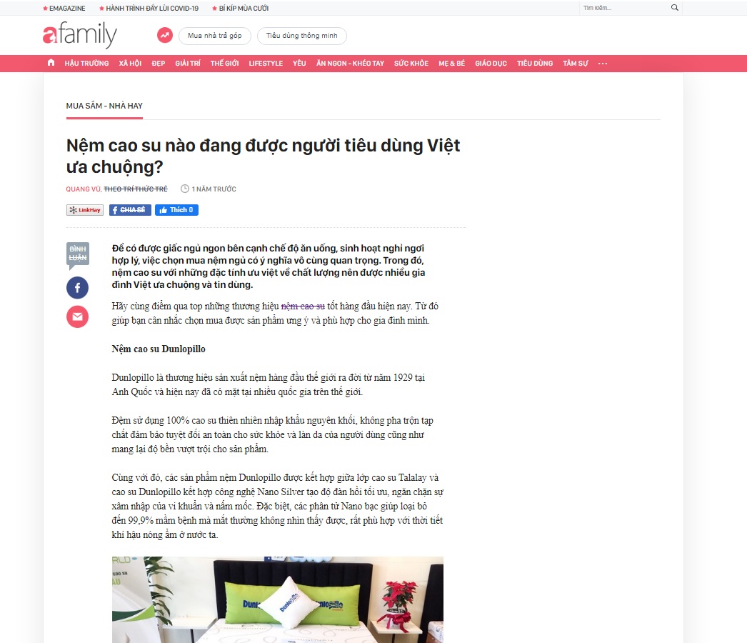 Nệm cao su nào đang được người tiêu dùng Việt ưa chuộng? Nệm cao su nào đang được người tiêu dùng Việt ưa chuộng?