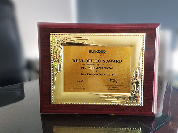 Bằng khen và Chứng nhận Đại Lý Dunlopillo