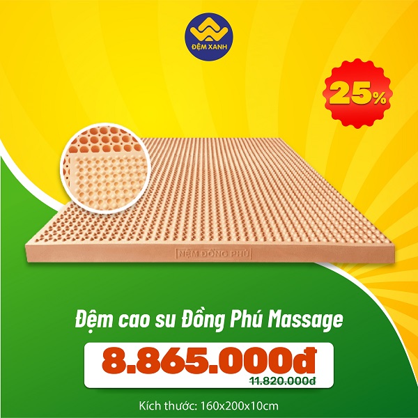 Đệm cao su Đồng Phú Massage