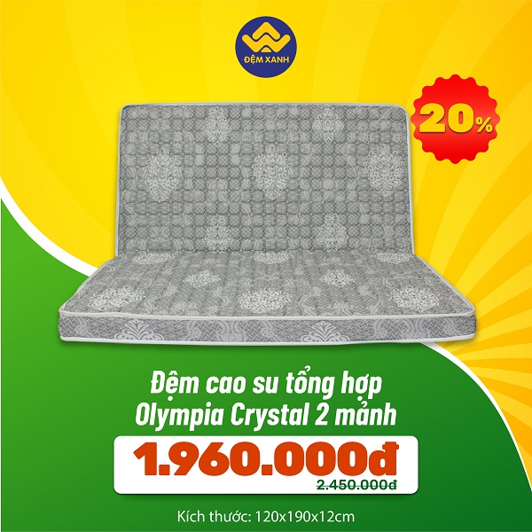 Đệm cao su tổng hợp Olympia Crystal 2 mảnh