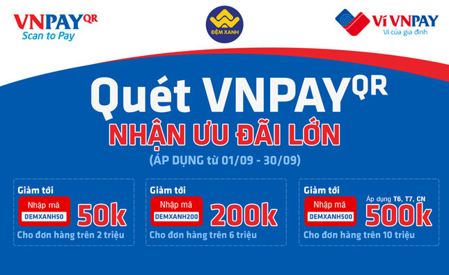 Chương trình ưu đãi VNPAY tháng 9 giảm tới 500k Chương trình ưu đãi VNPAY tháng 9 giảm tới 500k