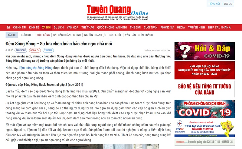 Đệm Sông Hồng – Sự lựa chọn hoàn hảo cho ngôi nhà mới Đệm Sông Hồng – Sự lựa chọn hoàn hảo cho ngôi nhà mới