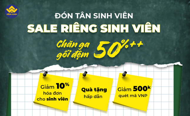 Đón tân sinh viên - SALE chăn ga gối đệm tới 50%++