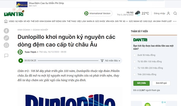 Dunlopillo khơi nguồn kỷ nguyên các dòng đệm cao cấp từ châu Âu