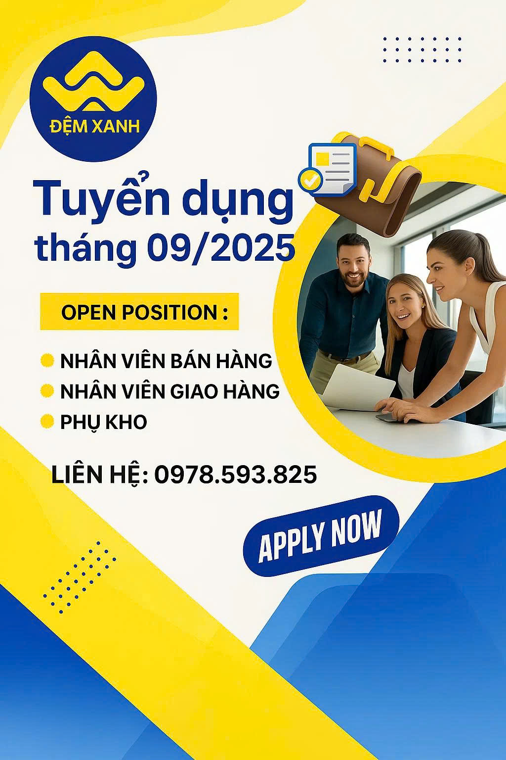 ĐỆM XANH TUYỂN DỤNG THÁNG 09/2025 ĐỆM XANH TUYỂN DỤNG THÁNG 09/2025