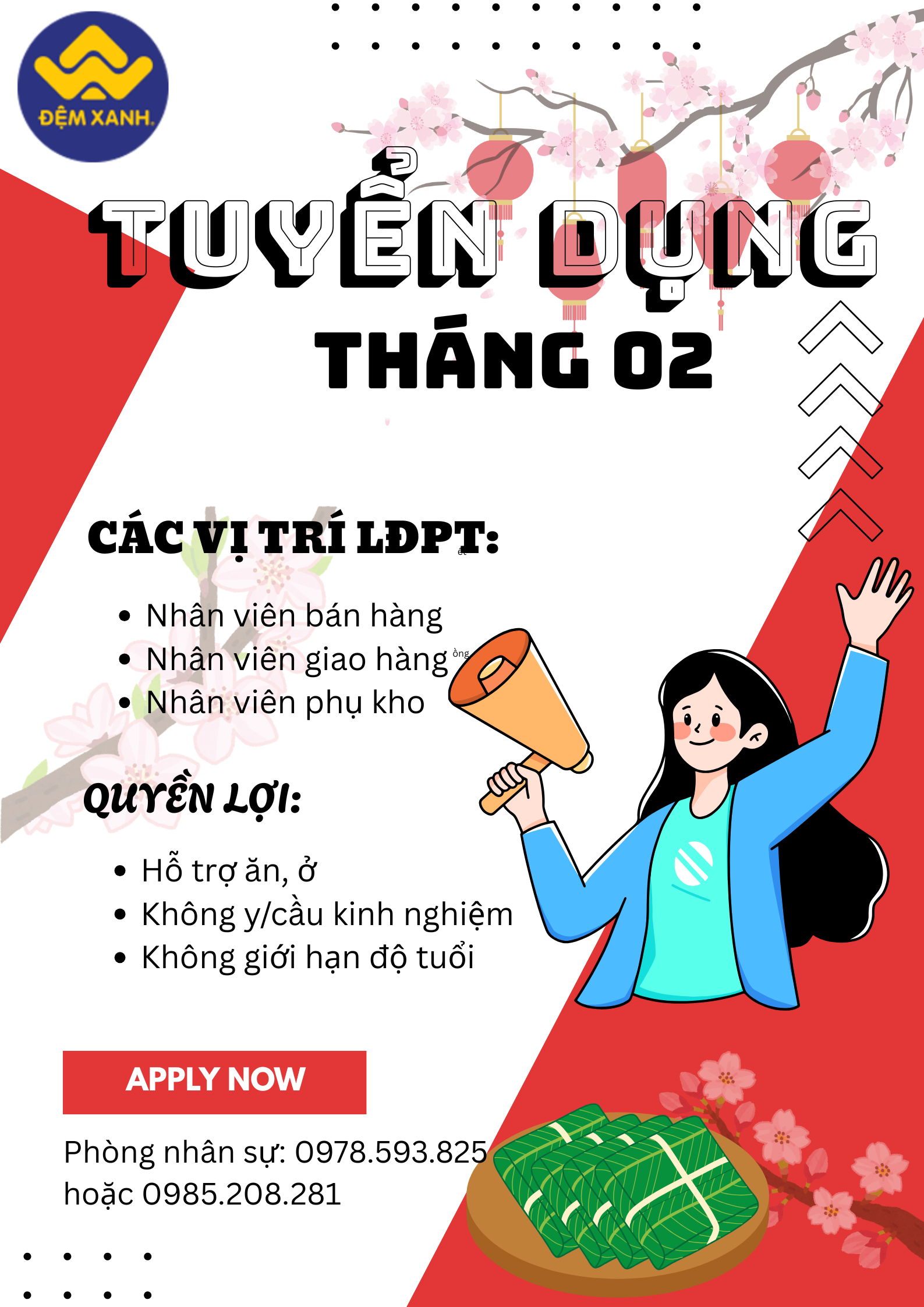 ĐỆM XANH TUYỂN DỤNG THÁNG 02/2026