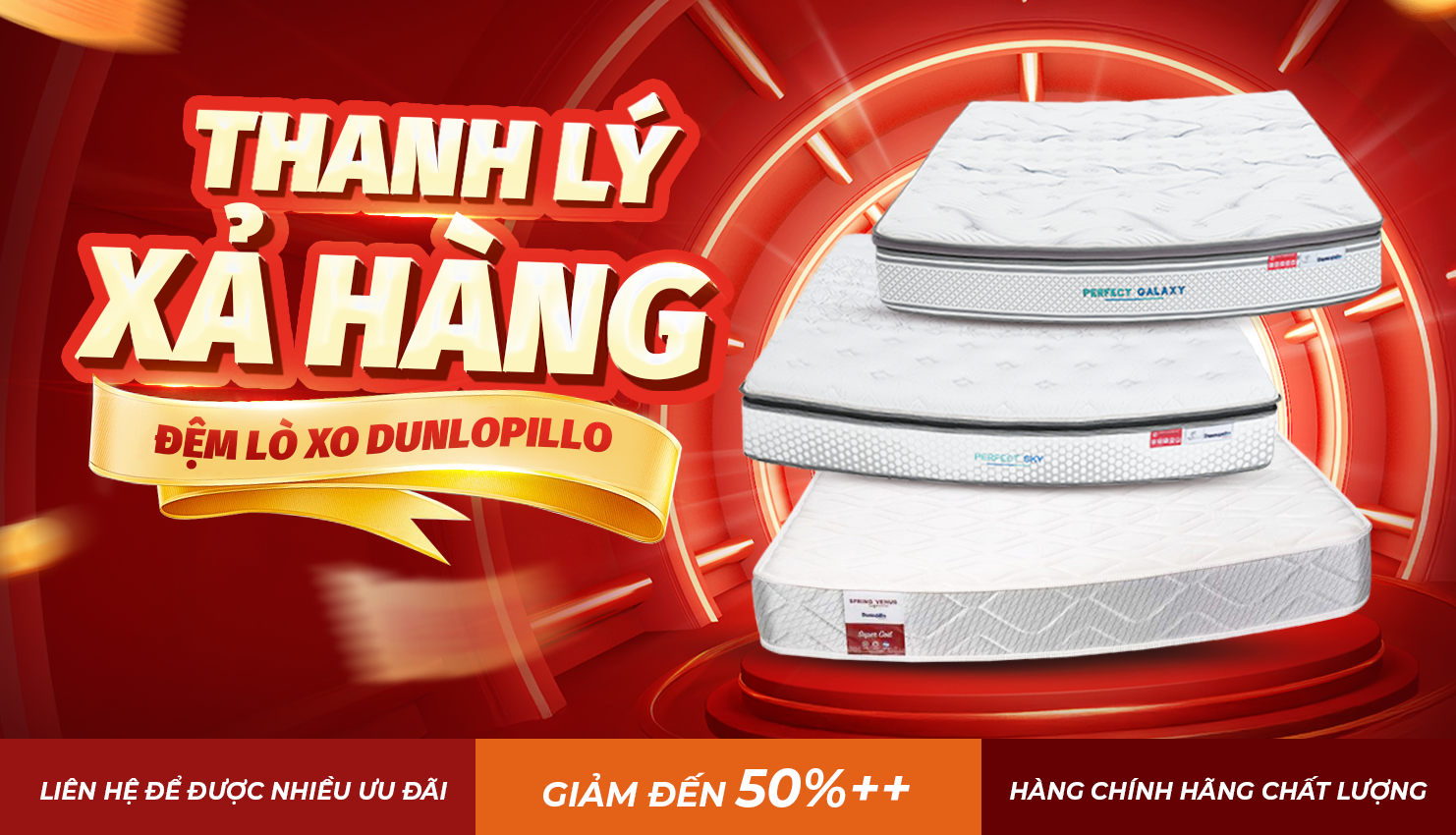 THANH LÝ ĐỆM DUNLOPILLO CHÍNH HÃNG