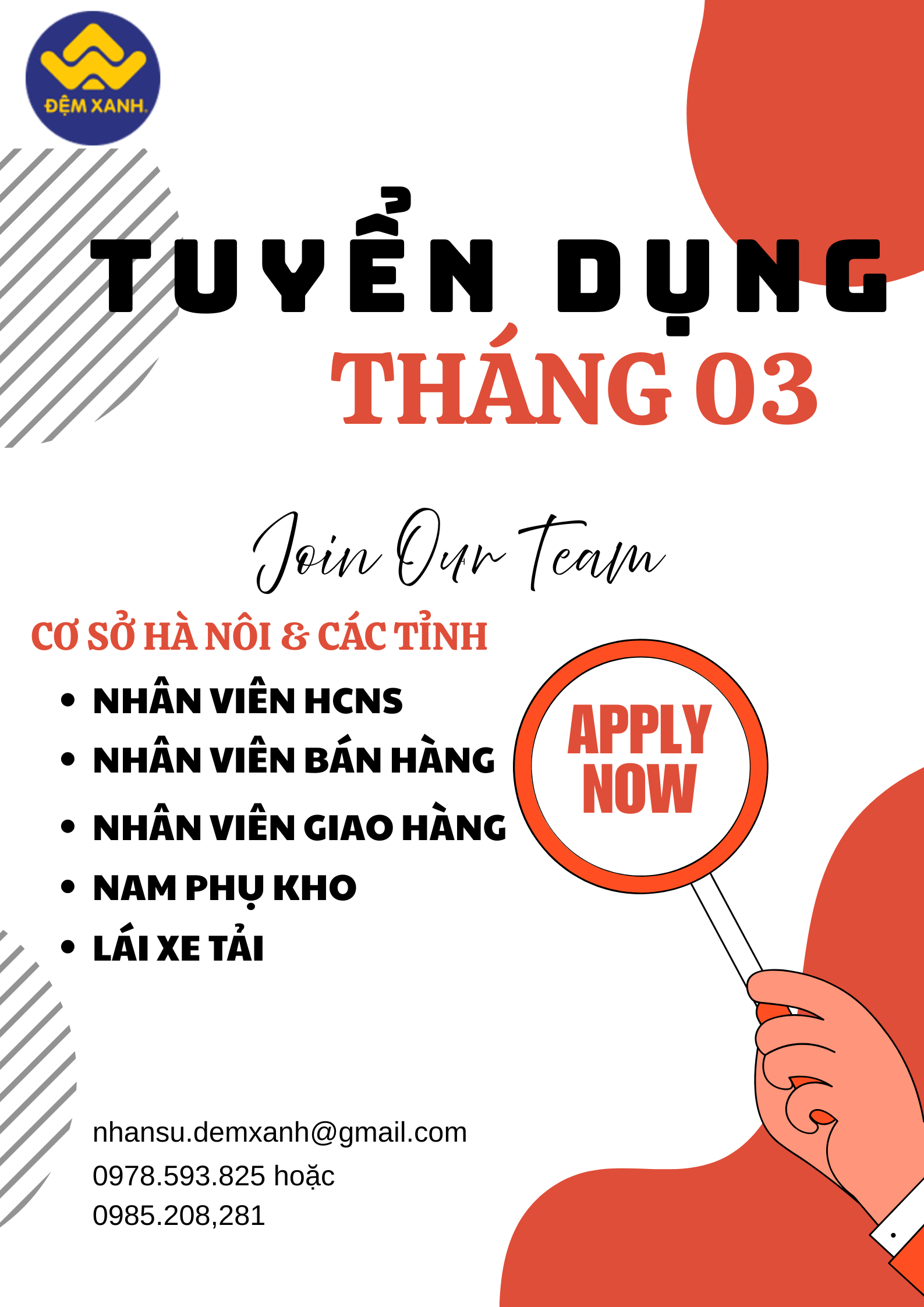 ĐỆM XANH TUYỂN DỤNG THÁNG 03/2026
