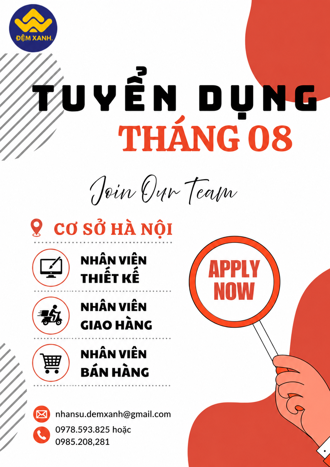 ĐỆM XANH TUYỂN DỤNG THÁNG 08/2026