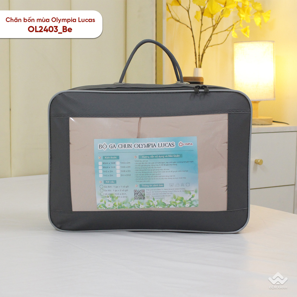 Chăn bốn mùa Olympia Lucas OL2403 màu be