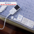 Đệm điện Hàn Quốc Kyung Hee tuyết nhung xanh nhạt-1