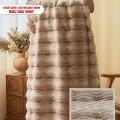 Chăn lông cáo nhân tạo Misuko Nami loang lượn sóng màu nâu nhạt 200x220cm nặng 2,7kg-2