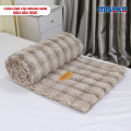 Chăn lông cáo nhân tạo Misuko Nami loang lượn sóng màu nâu nhạt 200x220cm nặng 2,7kg-9