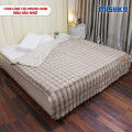 Chăn lông cáo nhân tạo Misuko Nami loang lượn sóng màu nâu nhạt 200x220cm nặng 2,7kg-2