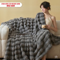 Chăn lông cáo nhân tạo Misuko Nami loang lượn sóng màu xám 200x220cm nặng 2,7kg-4