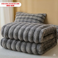 Chăn lông cáo nhân tạo Misuko Nami loang lượn sóng màu xám 200x220cm nặng 2,7kg-2