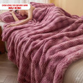 Chăn lông cáo nhân tạo Misuko Nami loang lượn sóng màu hồng 200x220cm nặng 2,7kg-0