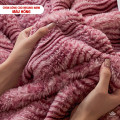 Chăn lông cáo nhân tạo Misuko Nami loang lượn sóng màu hồng 200x220cm nặng 2,7kg-3
