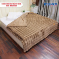 Chăn lông cáo nhân tạo Misuko Nami loang lượn sóng màu nâu đậm 200x220cm nặng 2,7kg-4
