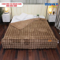 Chăn lông cáo nhân tạo Misuko Nami loang lượn sóng màu nâu đậm 200x220cm nặng 2,7kg