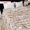 Chăn lông cáo nhân tạo Misuko Nami loang lượn sóng màu be 200x220cm nặng 2,7kg-3