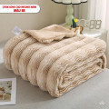Chăn lông cáo nhân tạo Misuko Nami loang lượn sóng màu be 200x220cm nặng 2,7kg-0
