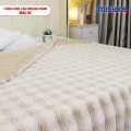 Chăn lông cáo nhân tạo Misuko Nami loang lượn sóng màu be 200x220cm nặng 2,7kg-4