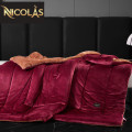 Chăn lông cừu Pháp Nicolas Luxury màu đỏ NCL2401