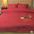 Chăn ga gối khách sạn Olympia cotton lụa 7 món màu đỏ OCL7M01-3