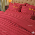 Chăn ga gối khách sạn Olympia cotton lụa 7 món màu đỏ OCL7M01-1