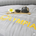 Chăn ga gối khách sạn Olympia cotton lụa 7 món màu ghi OCL7M02-2