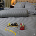 Chăn ga gối khách sạn Olympia cotton lụa 7 món màu xám OCL7M05-5