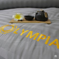 Chăn ga gối khách sạn Olympia cotton lụa 7 món màu xám OCL7M05-3