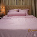 Chăn ga gối khách sạn Olympia lụa thêu 5 món màu hồng phấn-23