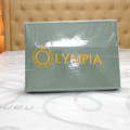 Chăn ga gối khách sạn Olympia lụa thêu 5 món màu xanh lá-12