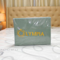 Chăn ga gối khách sạn Olympia lụa thêu 5 món màu xanh lá-3