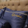 Chăn ga gối khách sạn Olympia lụa thêu 5 món màu xanh than-16