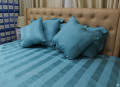 Bộ chăn ga gối lụa Olympia Silk khách sạn màu xanh đậm-3