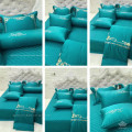 Chăn ga gối lụa 7 món Kore Home KRH04 màu xanh lá-0