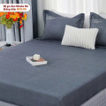 Bộ ga gối chun không chần Misuko Tencel Rio MIR2405 màu xám đậm