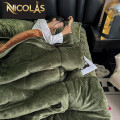 Chăn lông cừu Pháp Nicolas Luxury xanh rêu NCL2403-2