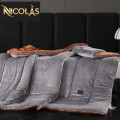 Chăn lông cừu Pháp Nicolas Luxury màu ghi NCL2404