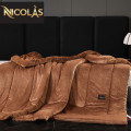 Chăn lông cừu Pháp Nicolas Luxury màu nâu NCL2405