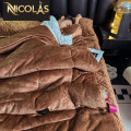 Chăn lông cừu Pháp Nicolas Luxury màu nâu NCL2405-2