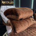 Chăn lông cừu Pháp Nicolas Luxury màu nâu NCL2405-1