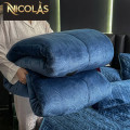 Chăn lông cừu Pháp Nicolas Luxury màu xanh NCL2406-1