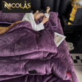 Chăn lông cừu Pháp Nicolas Luxury màu tím NCL2407-2