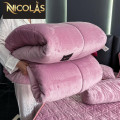 Chăn lông cừu Pháp Nicolas Luxury màu hồng NCL2408-1