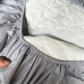 Bộ ga chun Cotton chống thấm màu xám trắng-2